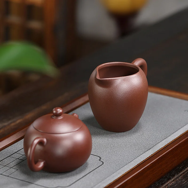 宜兴紫砂公道杯公杯分茶器加厚耐热茶具配件原矿紫泥问道分茶杯 - 5