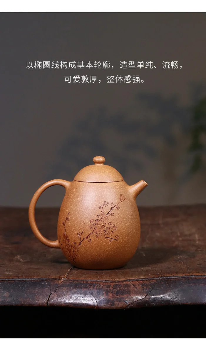 藏壶天下宜兴紫砂壶国工小茶壶单壶芝麻段全手工双面刻绘龙蛋壶 详情图 8