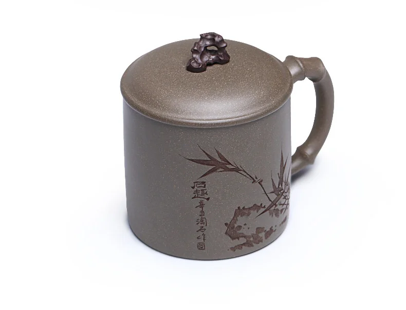 个人专用茶杯办公茶具宜兴紫砂杯男士泡茶杯带盖纯手工太湖石盖杯 详情图 17