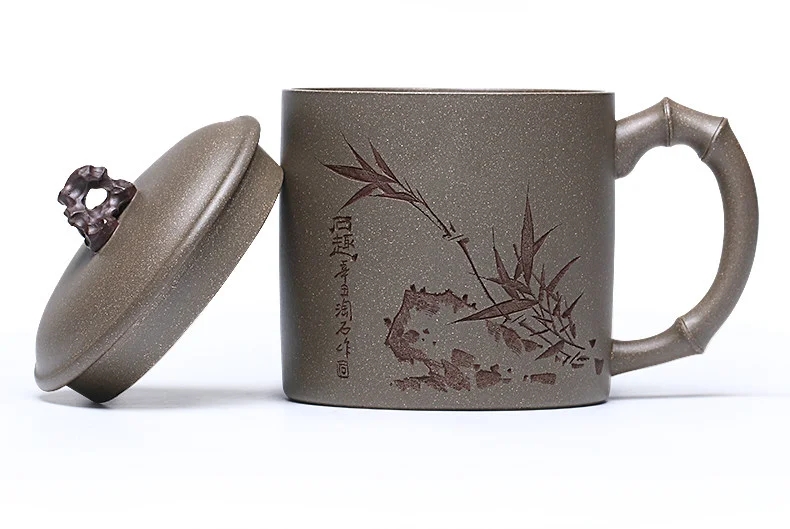 个人专用茶杯办公茶具宜兴紫砂杯男士泡茶杯带盖纯手工太湖石盖杯 详情图 19