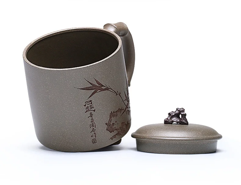 个人专用茶杯办公茶具宜兴紫砂杯男士泡茶杯带盖纯手工太湖石盖杯 详情图 20