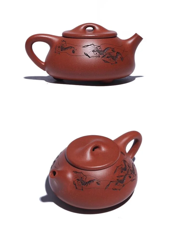小容量宜兴紫砂壶纯手工功夫茶具泡茶壶原矿底槽清虾趣景舟石瓢壶 详情图 19