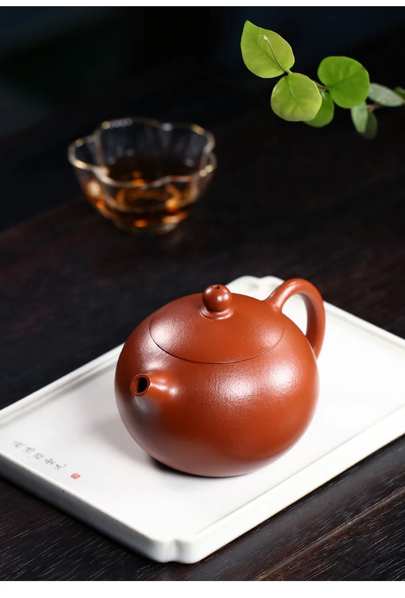 宜兴紫砂壶纯手工功夫茶具家用泡茶壶原矿梨皮大红袍全手工西施壶 详情图 7