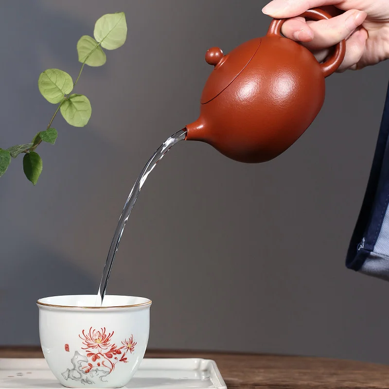 宜兴紫砂壶纯手工功夫茶具家用泡茶壶原矿梨皮大红袍全手工西施壶 - 6