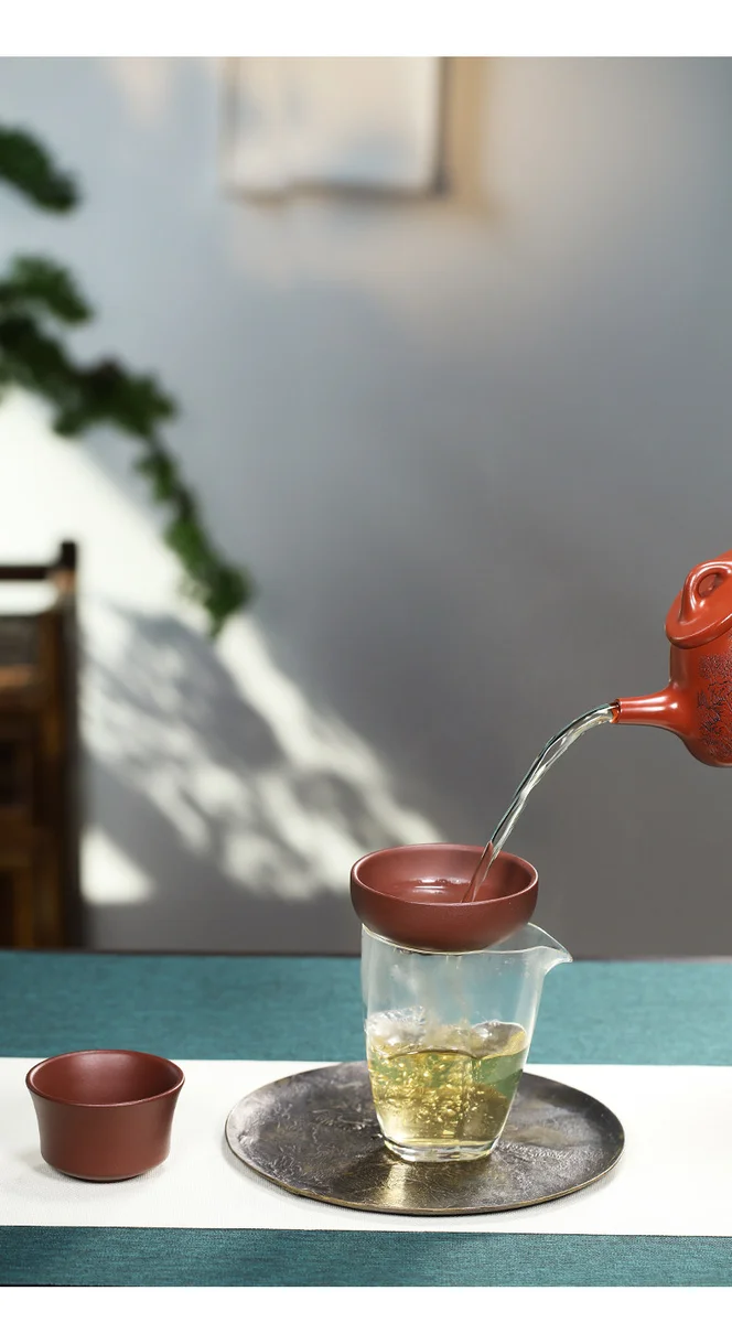 泡茶神器茶叶过滤器原矿紫砂茶漏球孔茶滤茶隔茶具配件茶漏架茶托 详情图 12