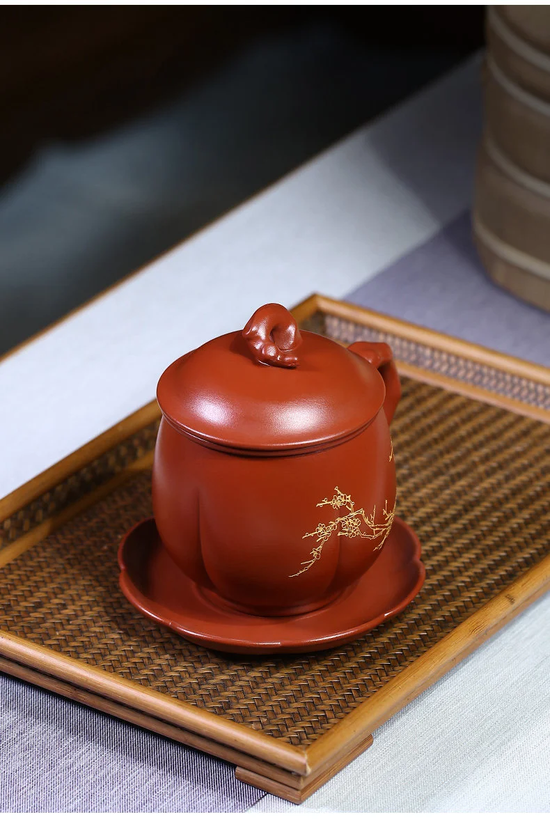 大容量宜兴紫砂杯带过滤茶杯茶水分离个人专用茶具男士盖杯办公杯 详情图 12