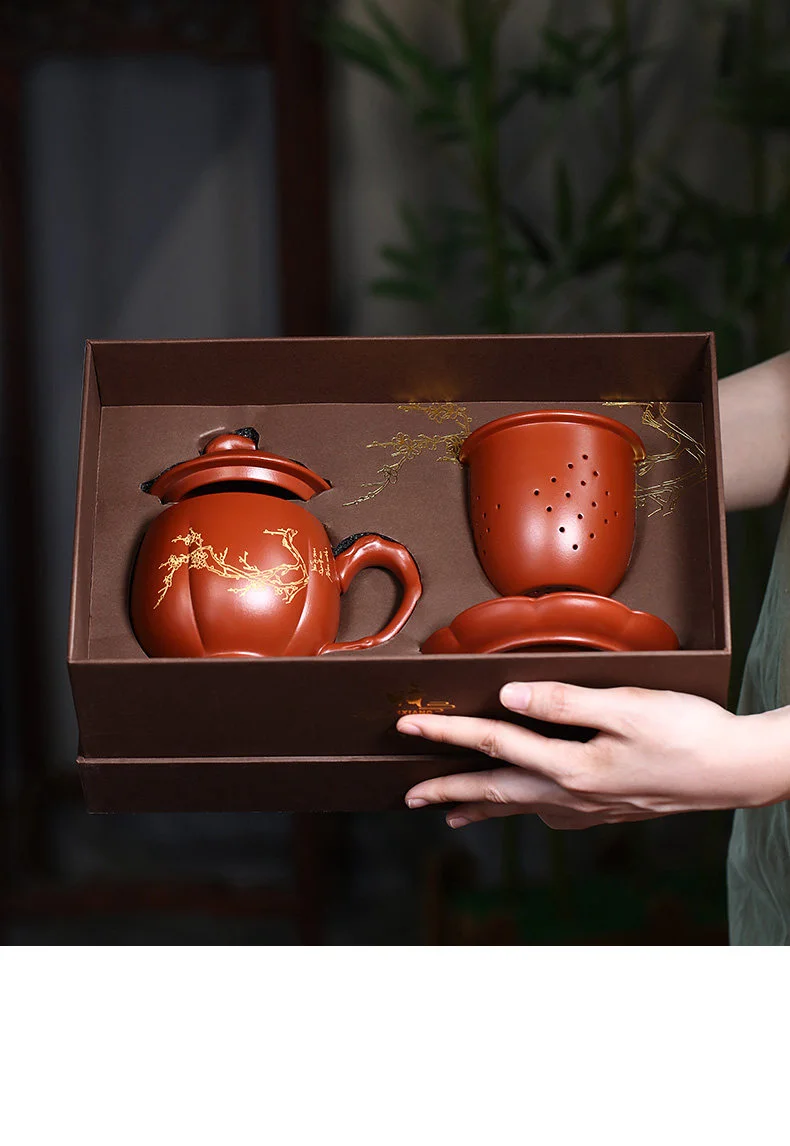 大容量宜兴紫砂杯带过滤茶杯茶水分离个人专用茶具男士盖杯办公杯 详情图 20