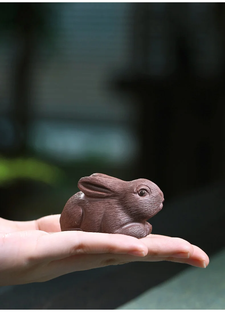 紫砂小茶宠摆件精品可养茶桌风水摆件茶玩兔子茶宠小摆件可爱茶宠 详情图 15