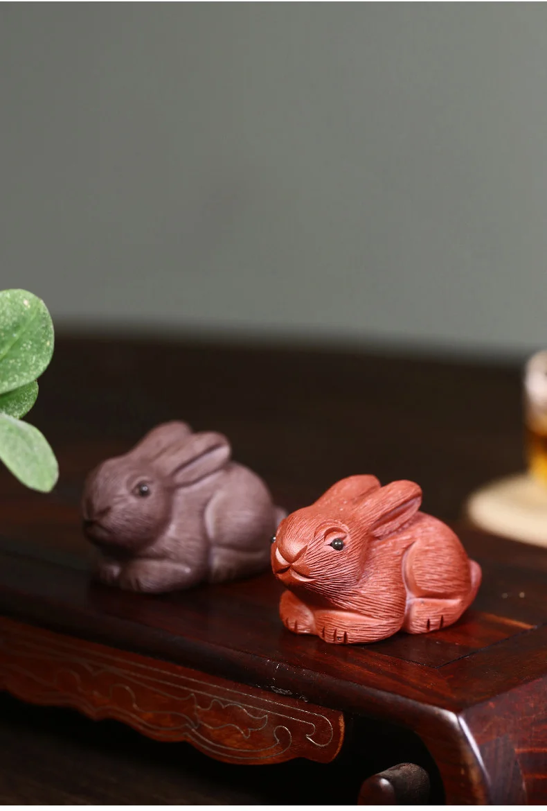 紫砂小茶宠摆件精品可养茶桌风水摆件茶玩兔子茶宠小摆件可爱茶宠 详情图 4