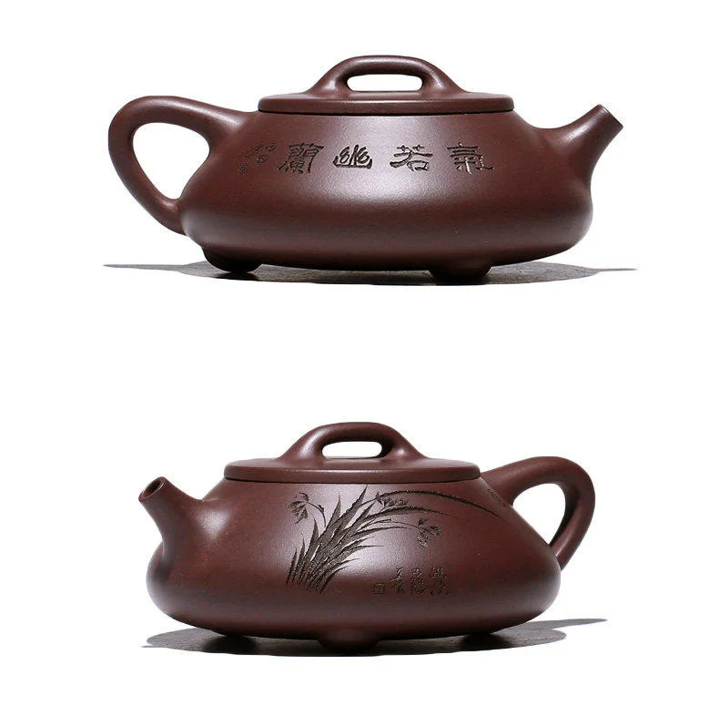 正宗宜兴紫砂壶纯手工刻绘泡茶壶原矿紫泥家用功夫茶具套装石瓢壶 详情图 19