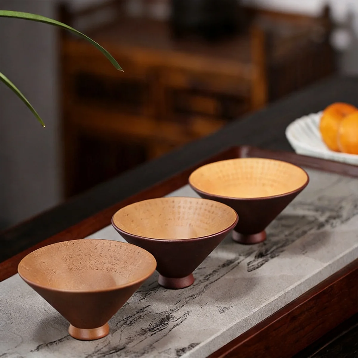 宜兴紫砂品茗杯功夫茶杯个人专用茶盏茶碗段泥粉浆心经斗笠主人杯
