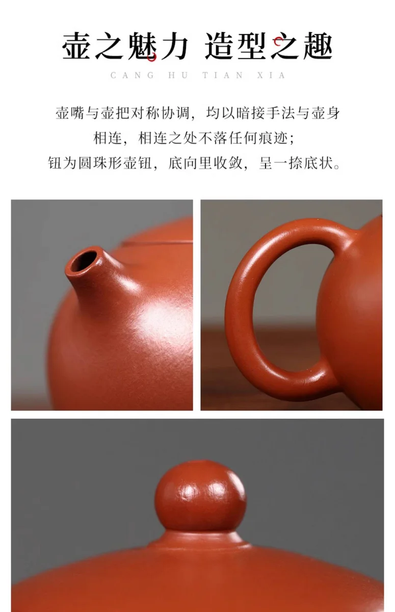 藏壶天下宜兴紫砂壶纯手工家用泡茶壶原矿梨皮大红袍功夫茶具西施 详情图 12