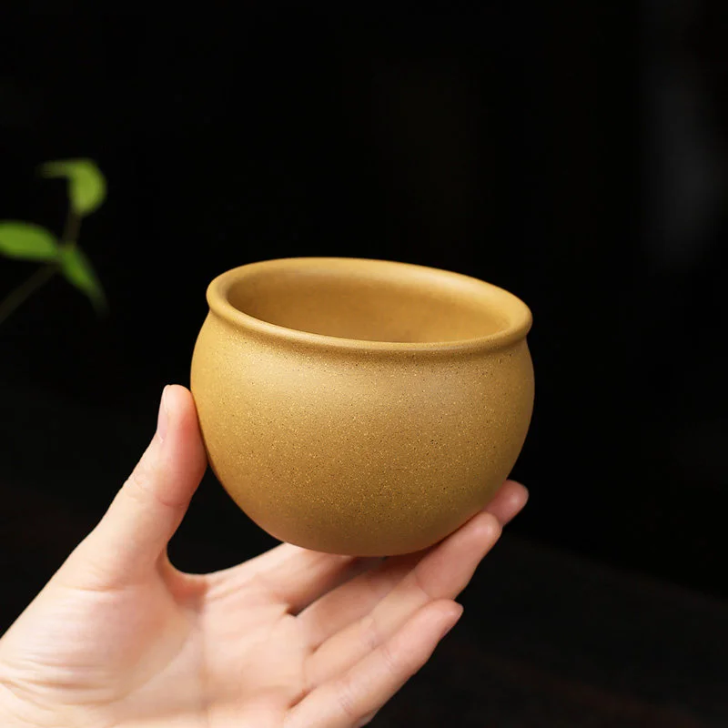 紫砂品茗杯男士功夫茶杯个人专用茶盏茶碗原矿石黄黄段容天主人杯 - 6