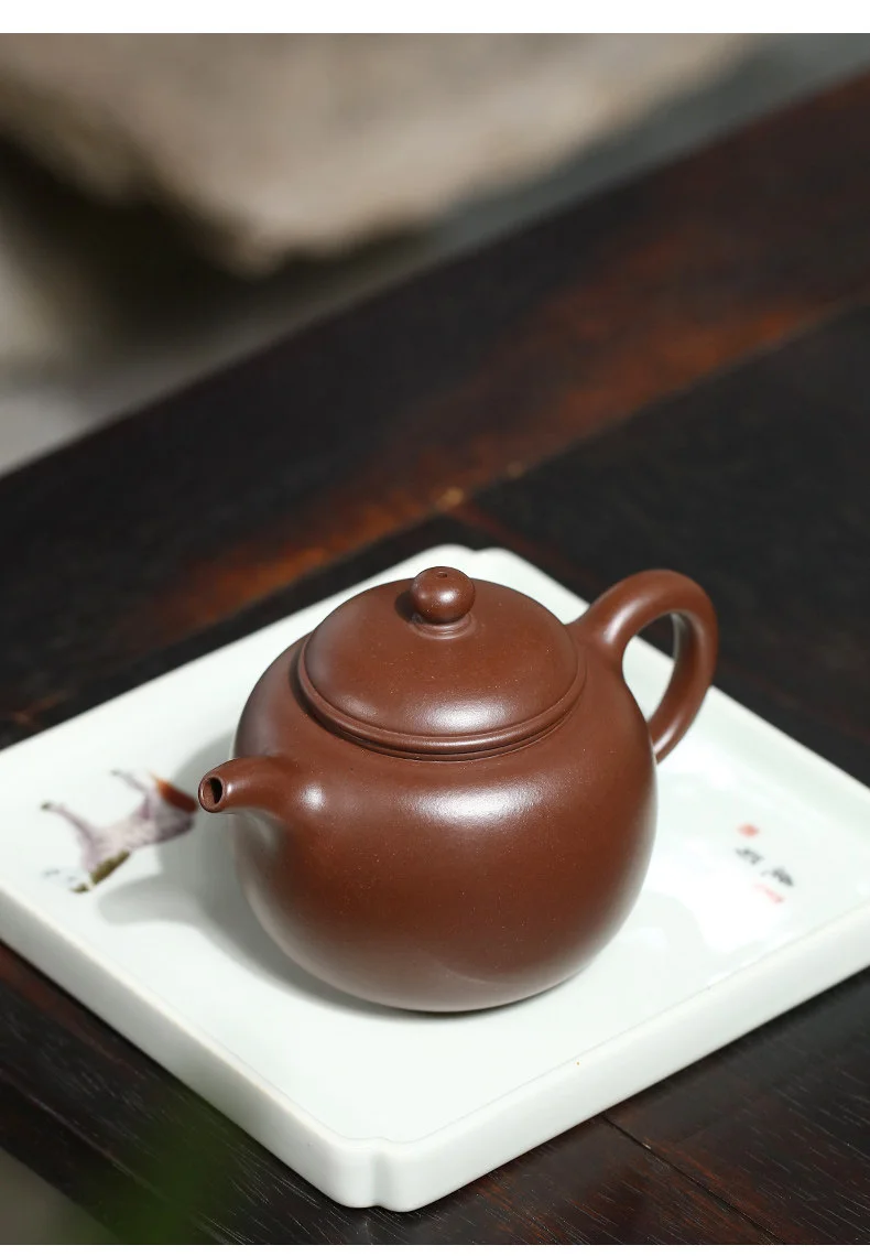 宜兴紫砂壶纯手工家用泡茶壶单壶原矿老紫泥紫砂茶具匏尊壶240ml 详情图 10