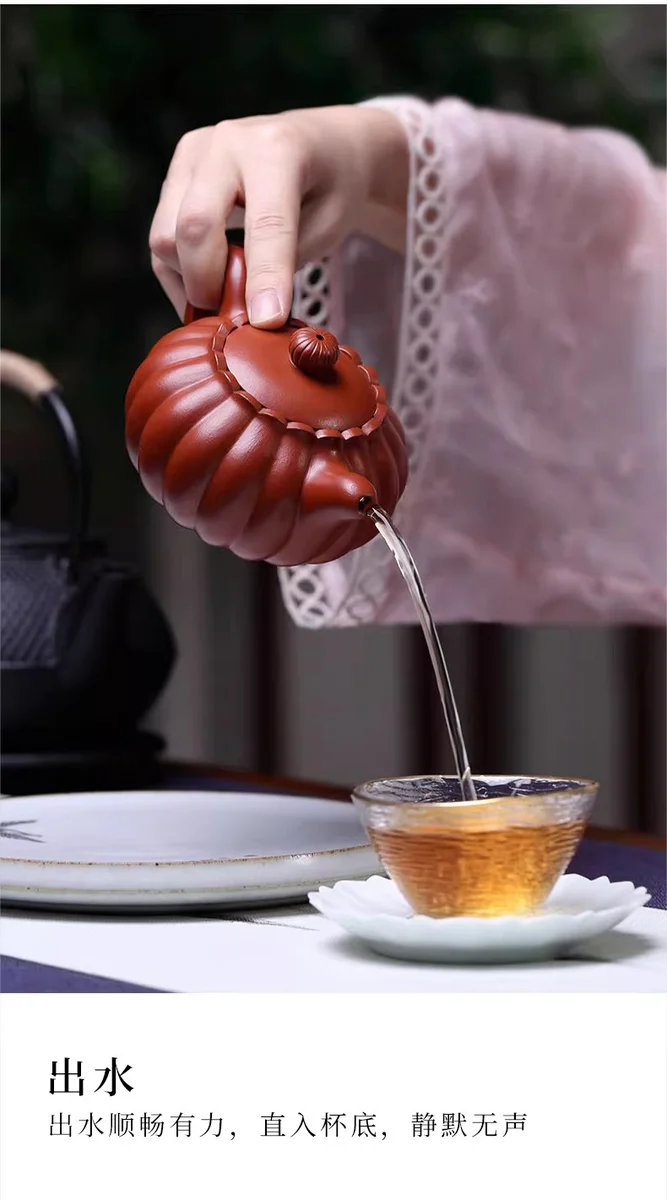 原矿朱泥宜兴名家纯手工筋纹紫砂壶小茶壶单人功夫茶具家用泡茶壶 详情图 14
