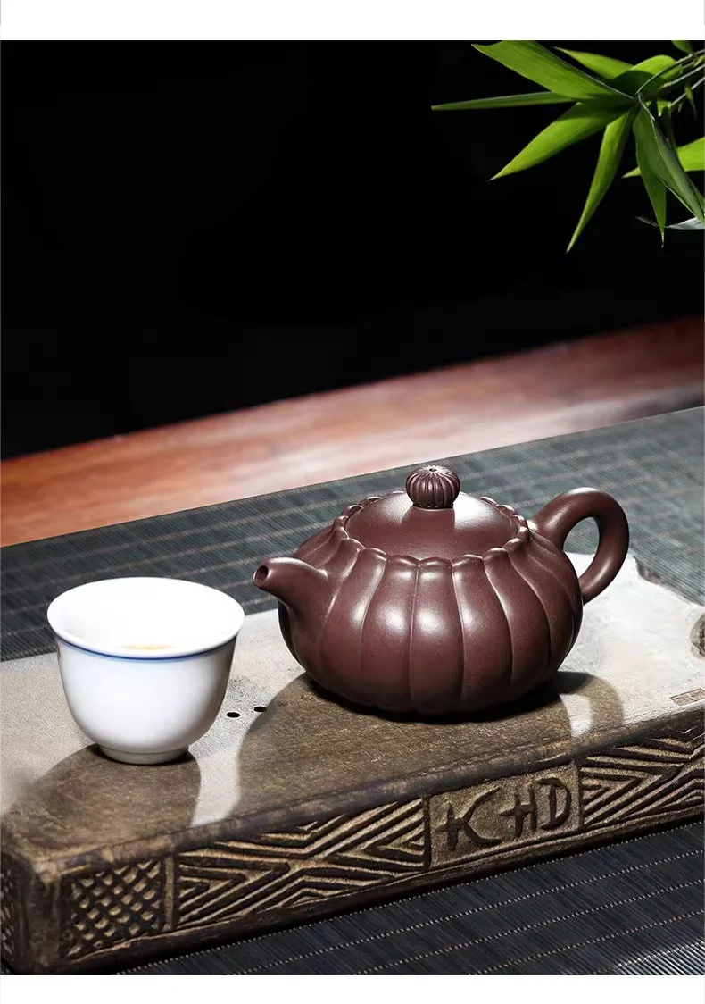 原矿朱泥宜兴名家纯手工筋纹紫砂壶小茶壶单人功夫茶具家用泡茶壶 详情图 21