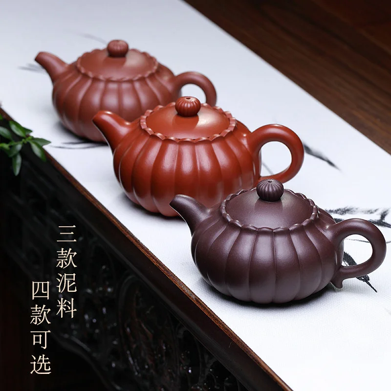 原矿朱泥宜兴名家纯手工筋纹紫砂壶小茶壶单人功夫茶具家用泡茶壶 - 4