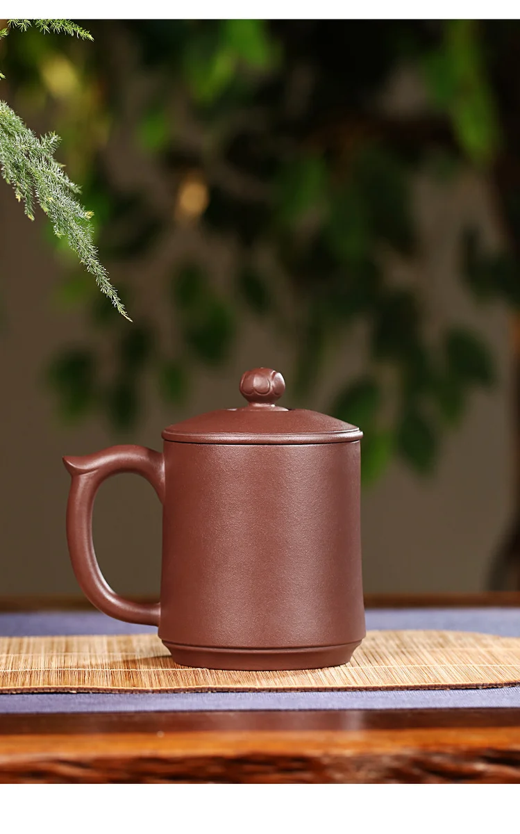 大容量宜兴主人杯纯手工男士泡茶杯带盖个人专用办公茶具紫砂盖杯 详情图 3