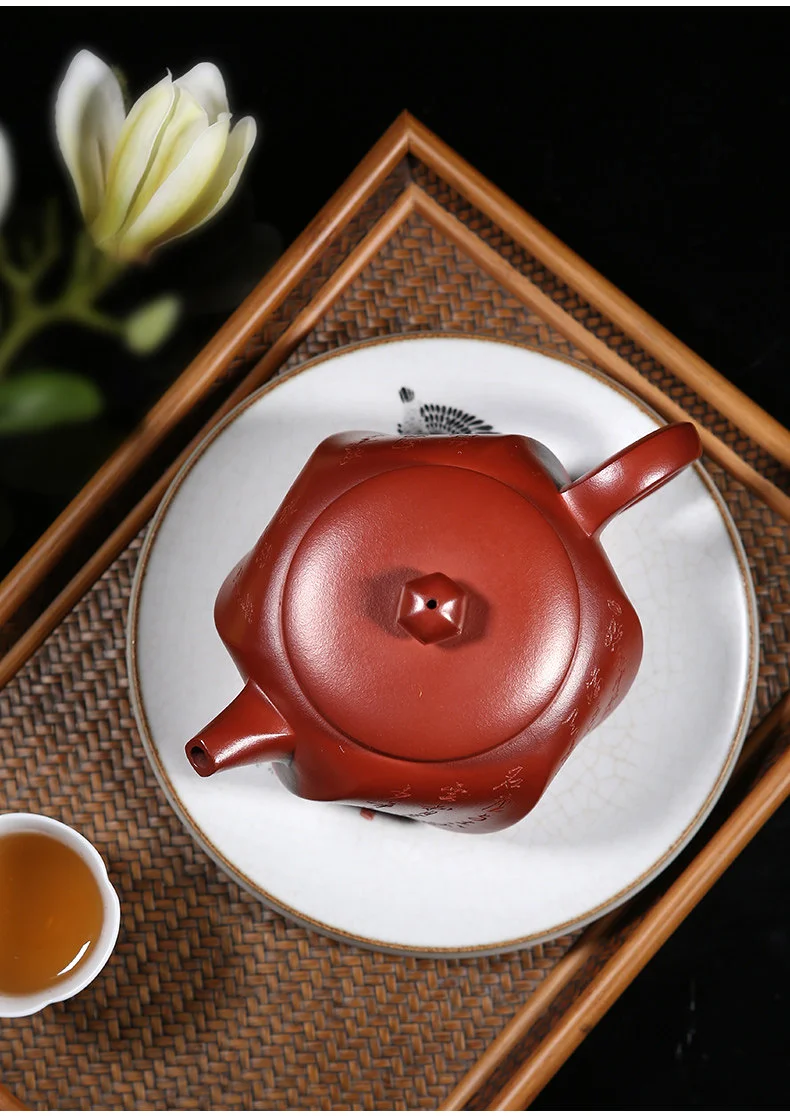 藏壶天下宜兴紫砂壶原矿大红袍大容量茶具泡茶壶纯手工刻字满江红 详情图 3