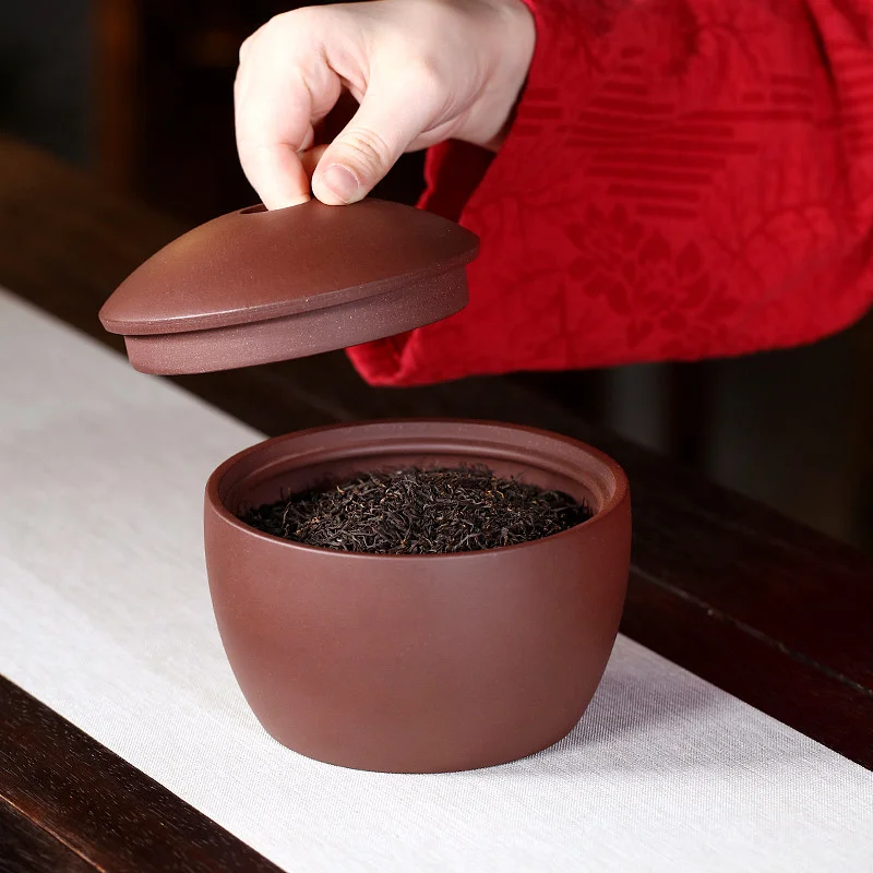精品宜兴紫砂茶叶罐陶瓷密封罐家用储茶罐普洱茶储存罐抱朴存茶罐 - 6