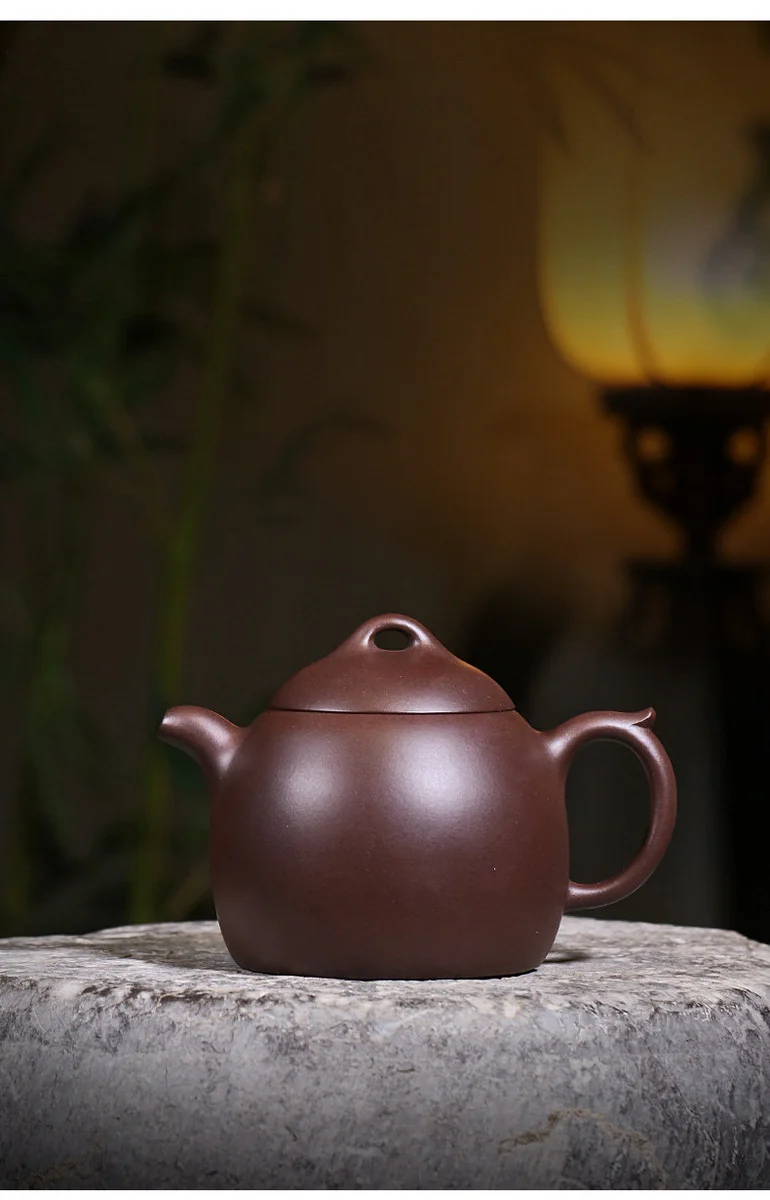 宜兴紫砂壶国工全手工刻绘大容量泡茶壶紫泥秦权家用功夫茶具单壶 详情图 9