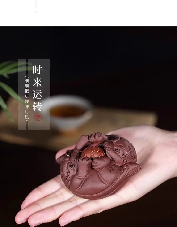 变色紫砂茶宠精品可养招财茶桌摆件茶具配件摆设小猪茶玩茶台装饰 详情图 24