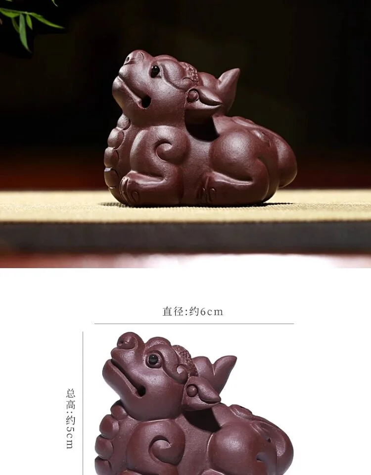 变色紫砂茶宠精品可养招财茶桌摆件茶具配件摆设小猪茶玩茶台装饰 详情图 30