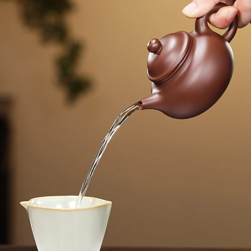 宜兴紫砂壶纯手工功夫茶具单壶原矿70年代老紫泥家用泡茶壶容天壶 - 6