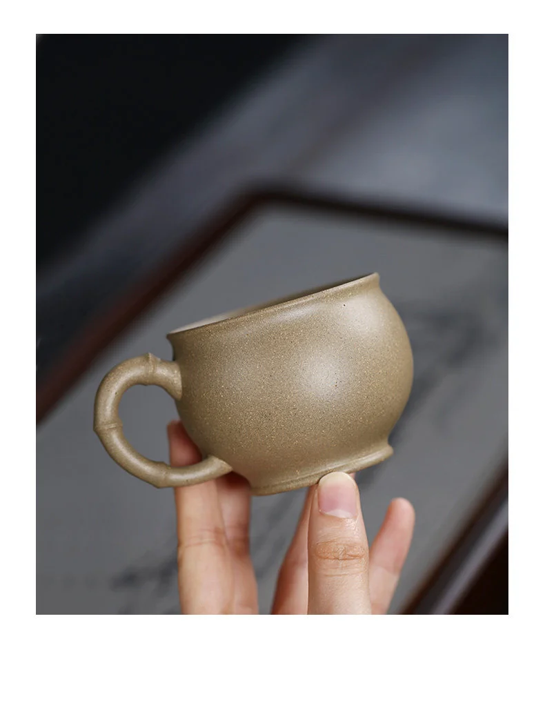 功夫茶杯宜兴紫砂品茗杯个人专用茶盏贴花竹叶茶碗多色竹节主人杯 详情图 17