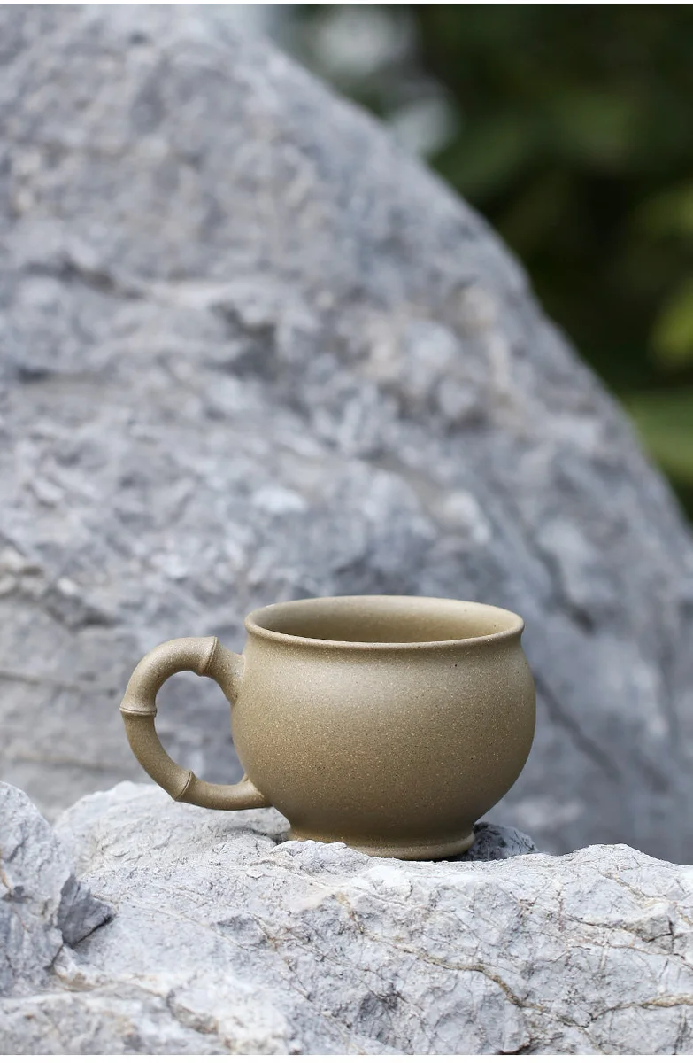 功夫茶杯宜兴紫砂品茗杯个人专用茶盏贴花竹叶茶碗多色竹节主人杯 详情图 18