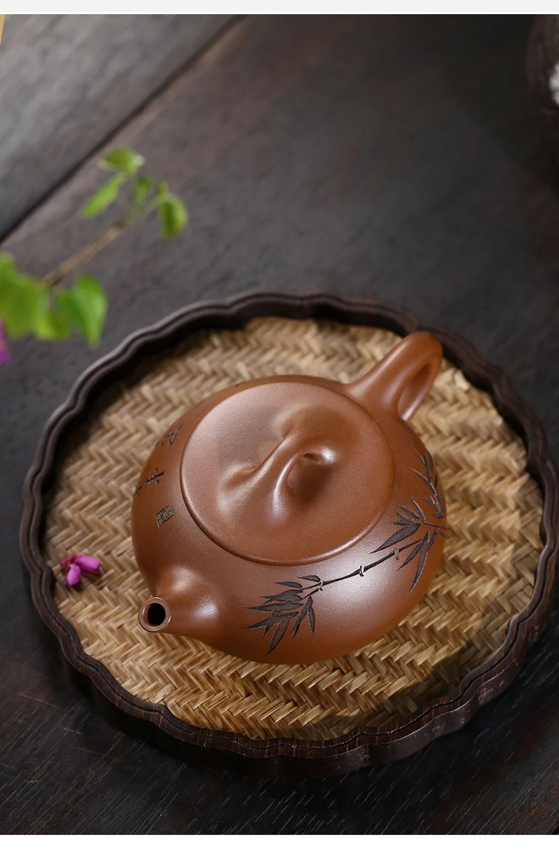 宜兴紫砂壶纯手工家用泡茶壶原矿家藏老紫泥紫砂茶具单壶云闲石瓢 详情图 14