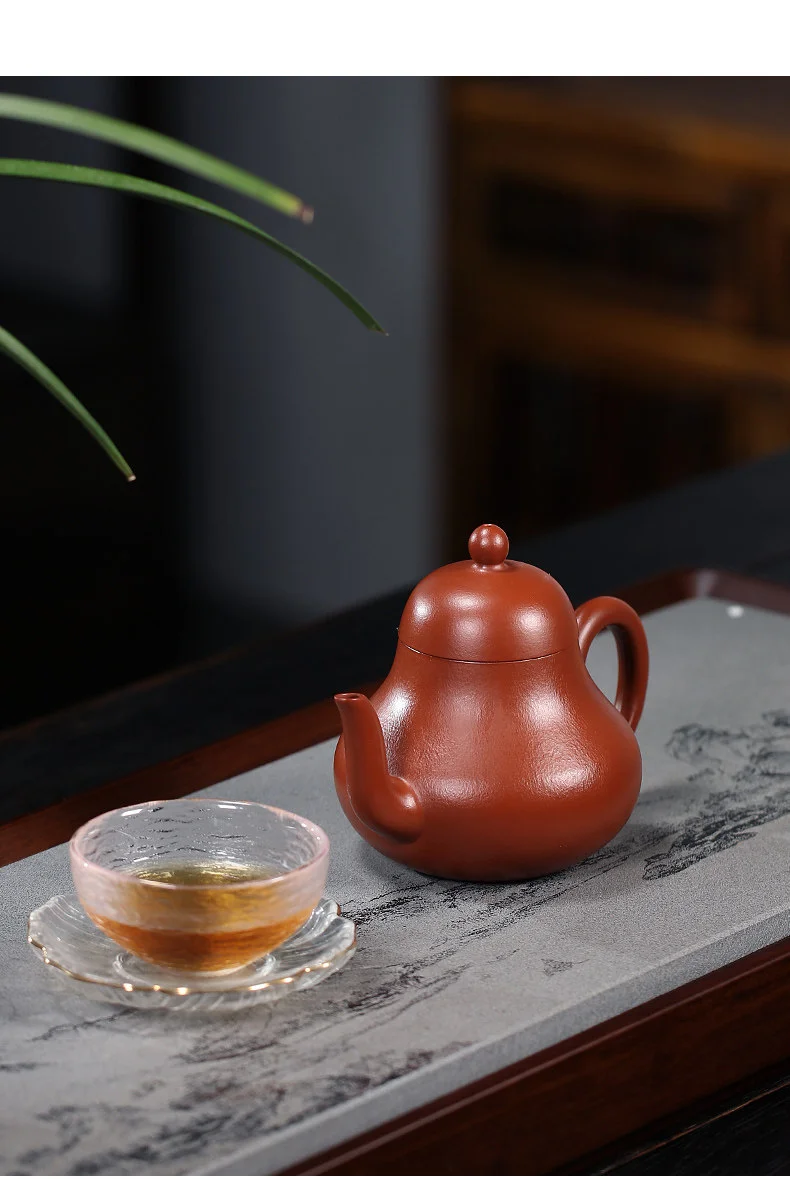 宜兴紫砂壶纯手工家用泡茶壶原矿梨皮大红袍功夫茶具全手工思亭壶 详情图 16