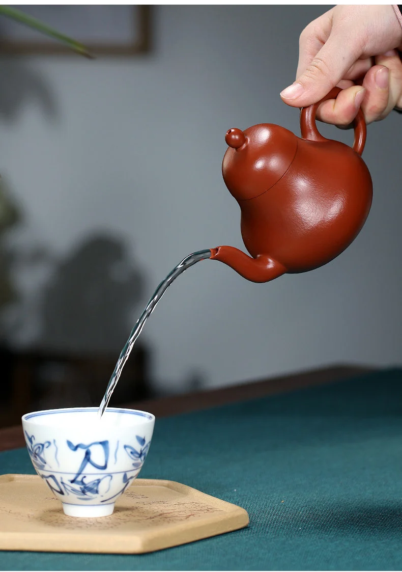 宜兴紫砂壶纯手工家用泡茶壶原矿梨皮大红袍功夫茶具全手工思亭壶 详情图 18