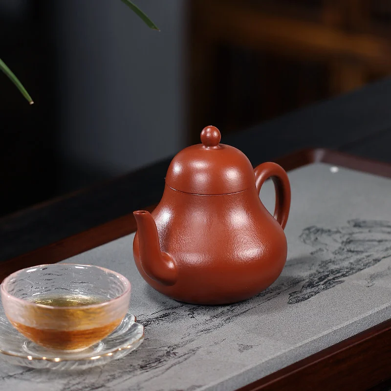 宜兴紫砂壶纯手工家用泡茶壶原矿梨皮大红袍功夫茶具全手工思亭壶 - 6