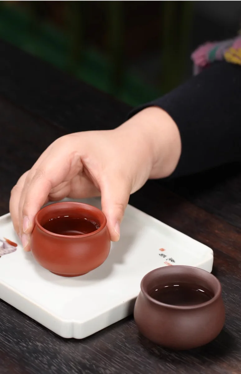 宜兴紫砂品茗杯功夫茶杯个人专用茶盏茶碗紫泥大红袍小杯主人杯 详情图 6
