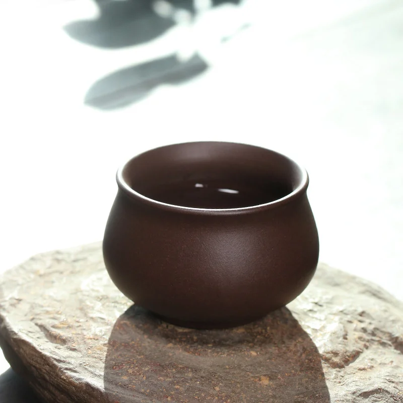 宜兴紫砂品茗杯功夫茶杯个人专用茶盏茶碗紫泥大红袍小杯主人杯 - 6