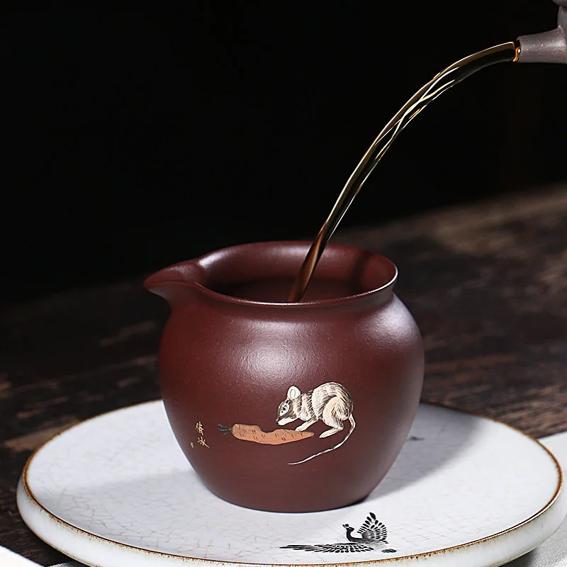 宜兴原矿紫泥功夫茶具公道杯十二生肖分茶器加厚倒茶器配件茶杯 - 5