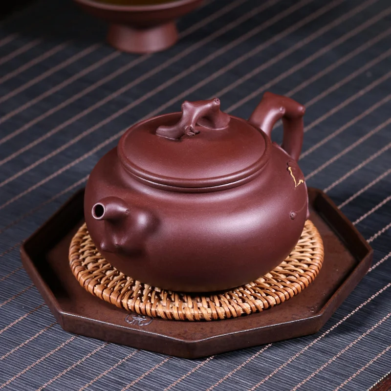 藏壶天下宜兴紫砂壶原矿紫泥纯手工贴花紫砂茶具大容量家用泡茶壶 - 4