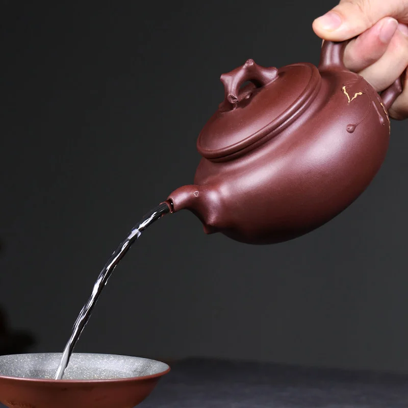 藏壶天下宜兴紫砂壶原矿紫泥纯手工贴花紫砂茶具大容量家用泡茶壶 - 5