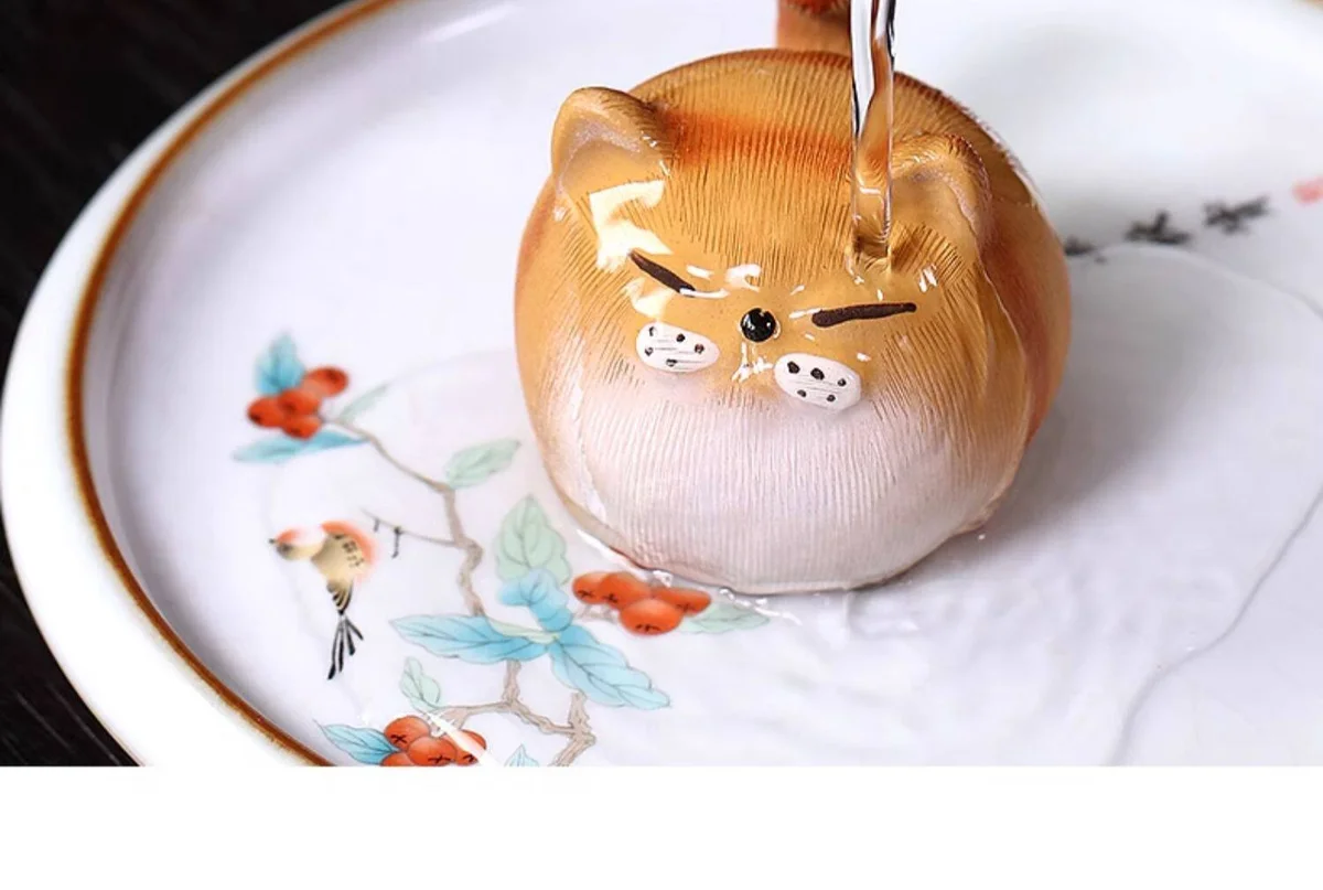 藏壶天下紫砂茶宠可养茶桌摆件茶具配件茶盘摆件拉毛工艺小猫茶玩 详情图 12
