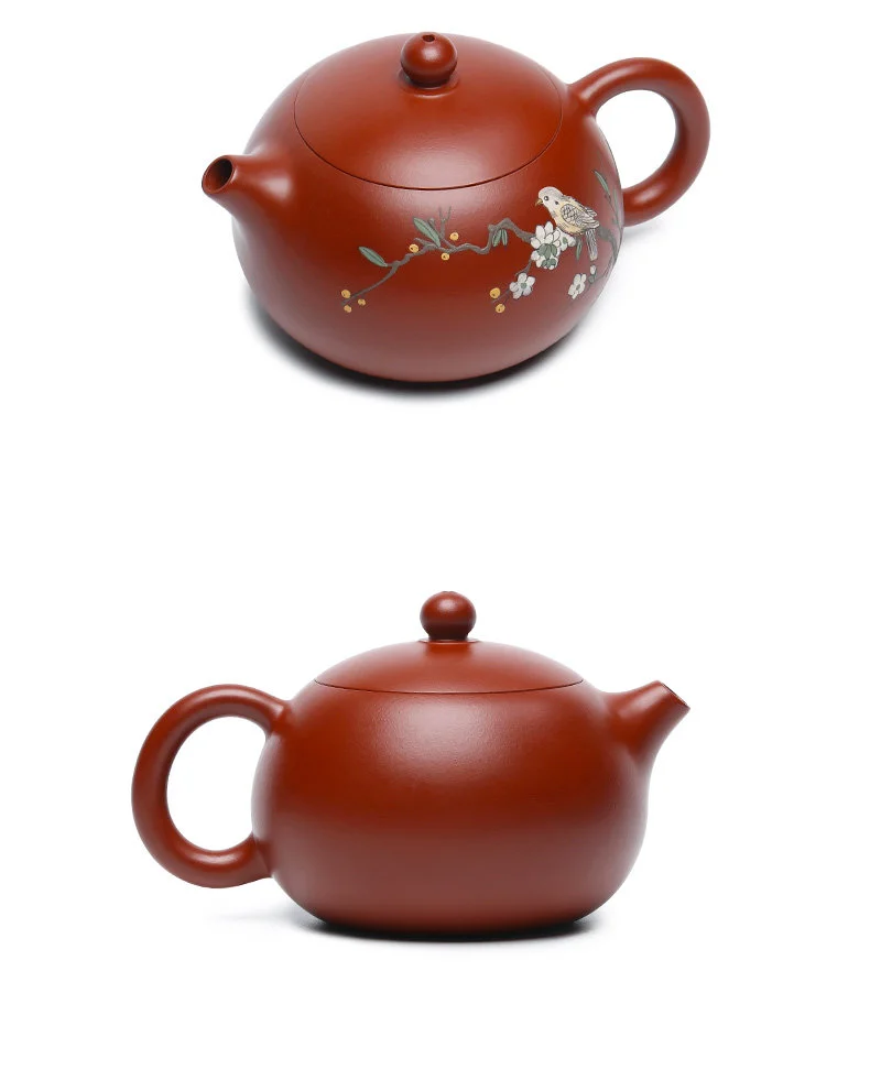 宜兴紫砂壶纯手工泥绘花鸟功夫茶具原矿大红袍家用泡茶壶西施壶 详情图 25
