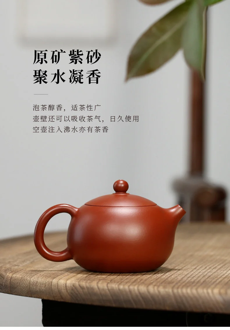 宜兴紫砂壶纯手工泥绘花鸟功夫茶具原矿大红袍家用泡茶壶西施壶 详情图 4