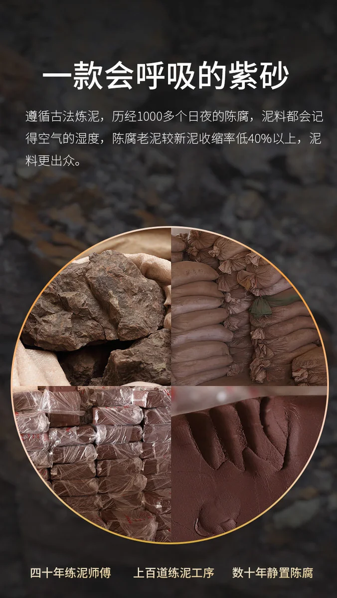 宜兴紫砂壶纯手工家用泡茶壶套装茶具原矿紫泥复刻景舟仿古240ml 详情图 12