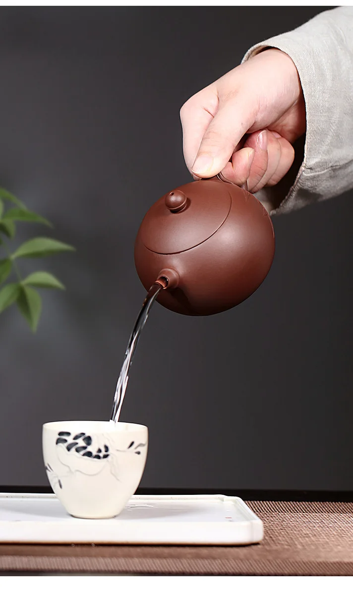 宜兴紫砂壶纯手工贴花功夫茶具单壶原矿紫泥家用泡茶壶竹节西施壶 详情图 15