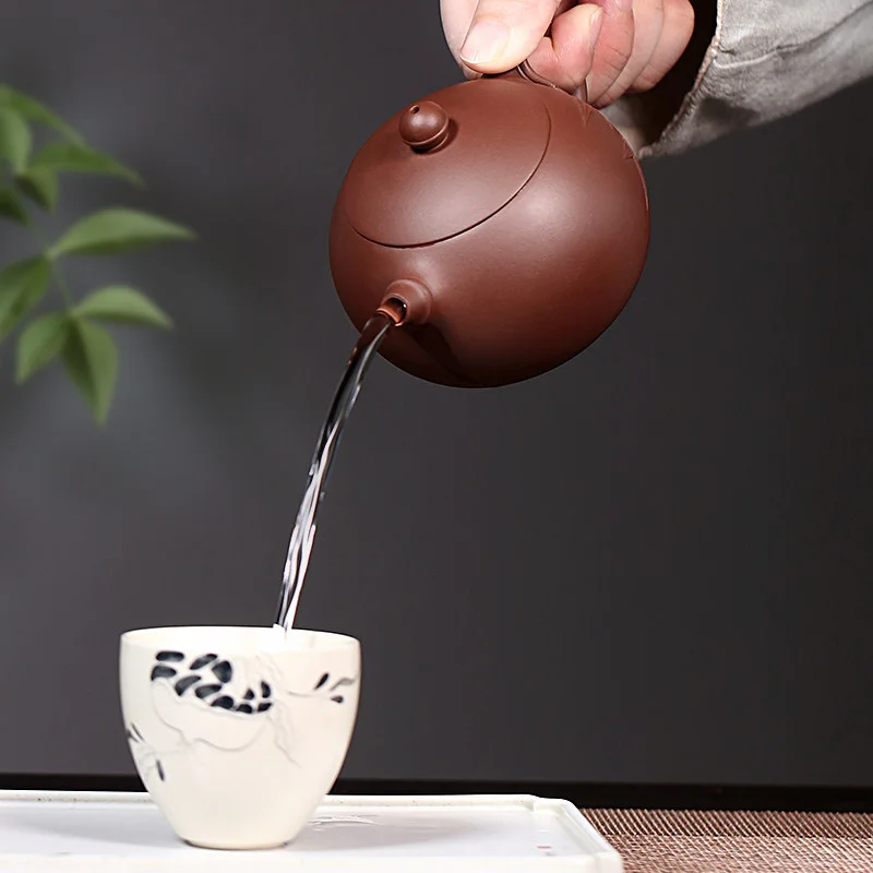 宜兴紫砂壶纯手工贴花功夫茶具单壶原矿紫泥家用泡茶壶竹节西施壶 - 6