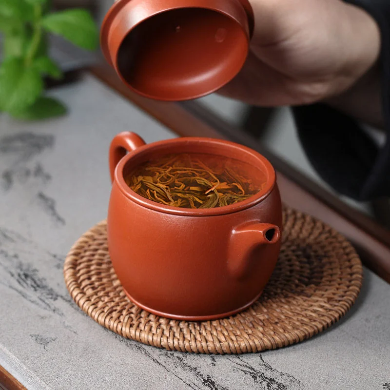 藏壶天下宜兴紫砂壶纯手工功夫茶具原矿梨皮大红袍家用泡茶壶汉瓦 - 5