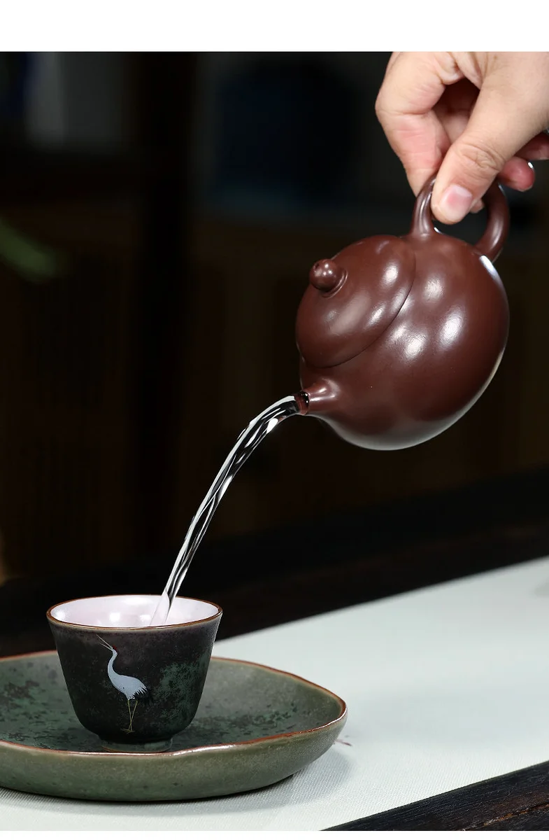 宜兴紫砂壶纯手工家用功夫茶具原矿紫茄泥小容量一人用泡茶壶文旦 详情图 17