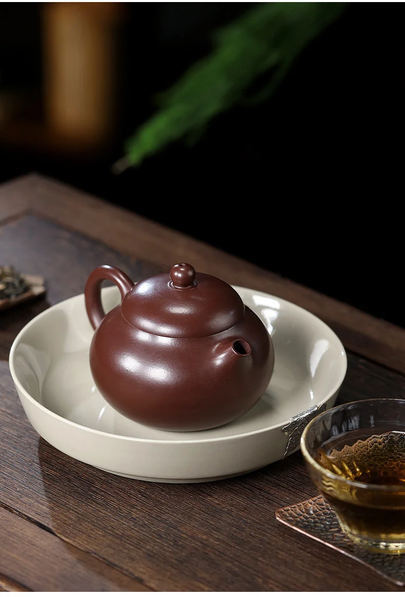 宜兴紫砂壶纯手工家用功夫茶具原矿紫茄泥小容量一人用泡茶壶文旦 详情图 3
