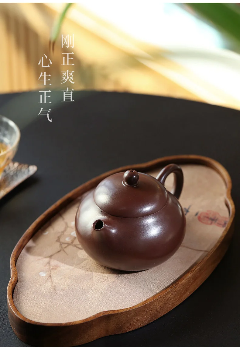 宜兴紫砂壶纯手工家用功夫茶具原矿紫茄泥小容量一人用泡茶壶文旦 详情图 5
