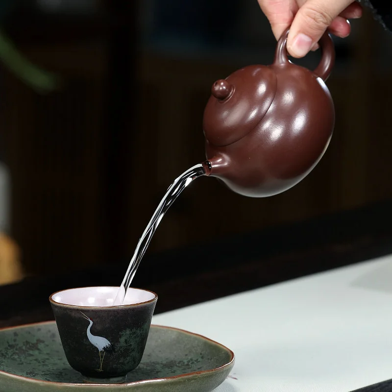 宜兴紫砂壶纯手工家用功夫茶具原矿紫茄泥小容量一人用泡茶壶文旦 - 6